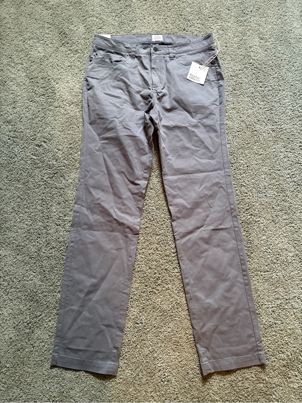 Bridge & Burn Bradley Pants Slim Fit Mens Size 34L Organic Cotton NWT Storm Blue